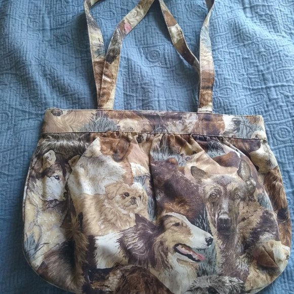 Vintage Margaret Smith Dog Print Tote - Picture 1 of 3